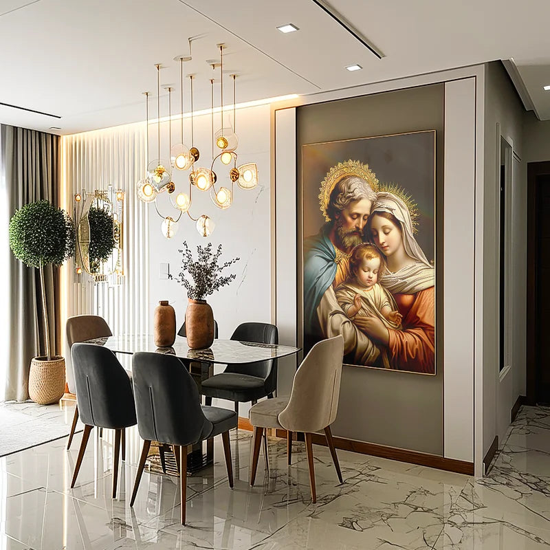 Quadro Sagrada Família Realista – Arte Religiosa Decorativa