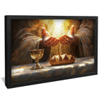 Quadro Pão e Vinho Abençoado – Arte Religiosa Decorativa da Eucaristia
